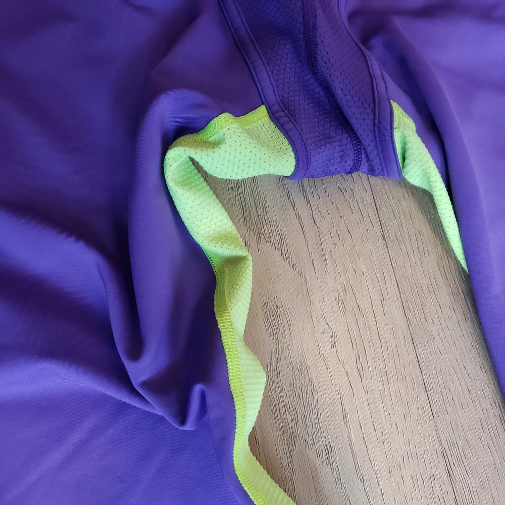 Nike Pro Combat HYPERWARM Purple and Green Leggings - Picture 5 of 8